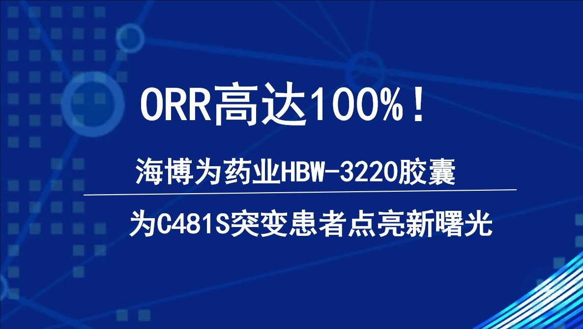 创新突破，点亮未来，ORR高达100%！海博为药业HBW-3220胶囊为C481S突变患者带来新希望